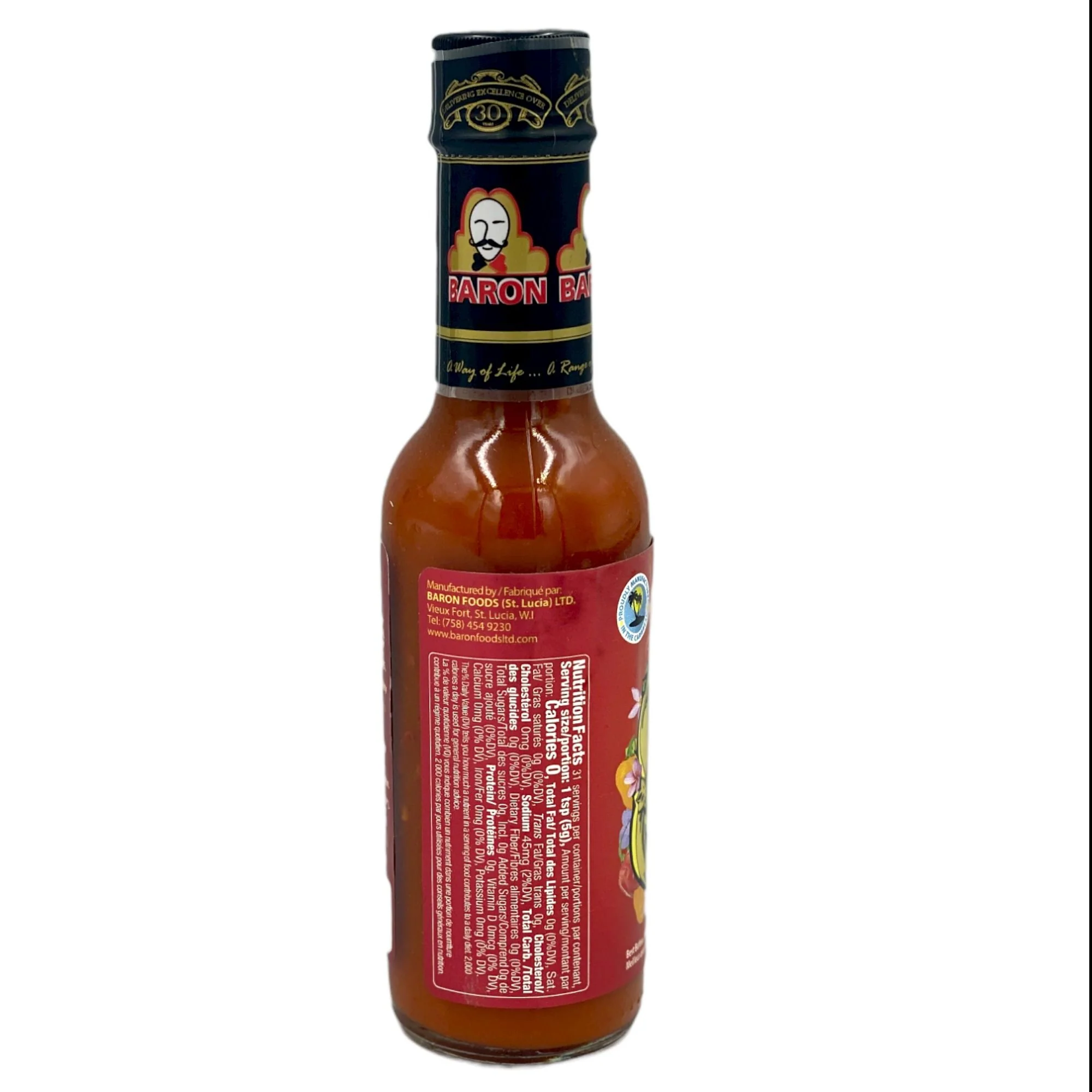 Baron Blazing Hot Sauce 5.5 Oz - Image 3