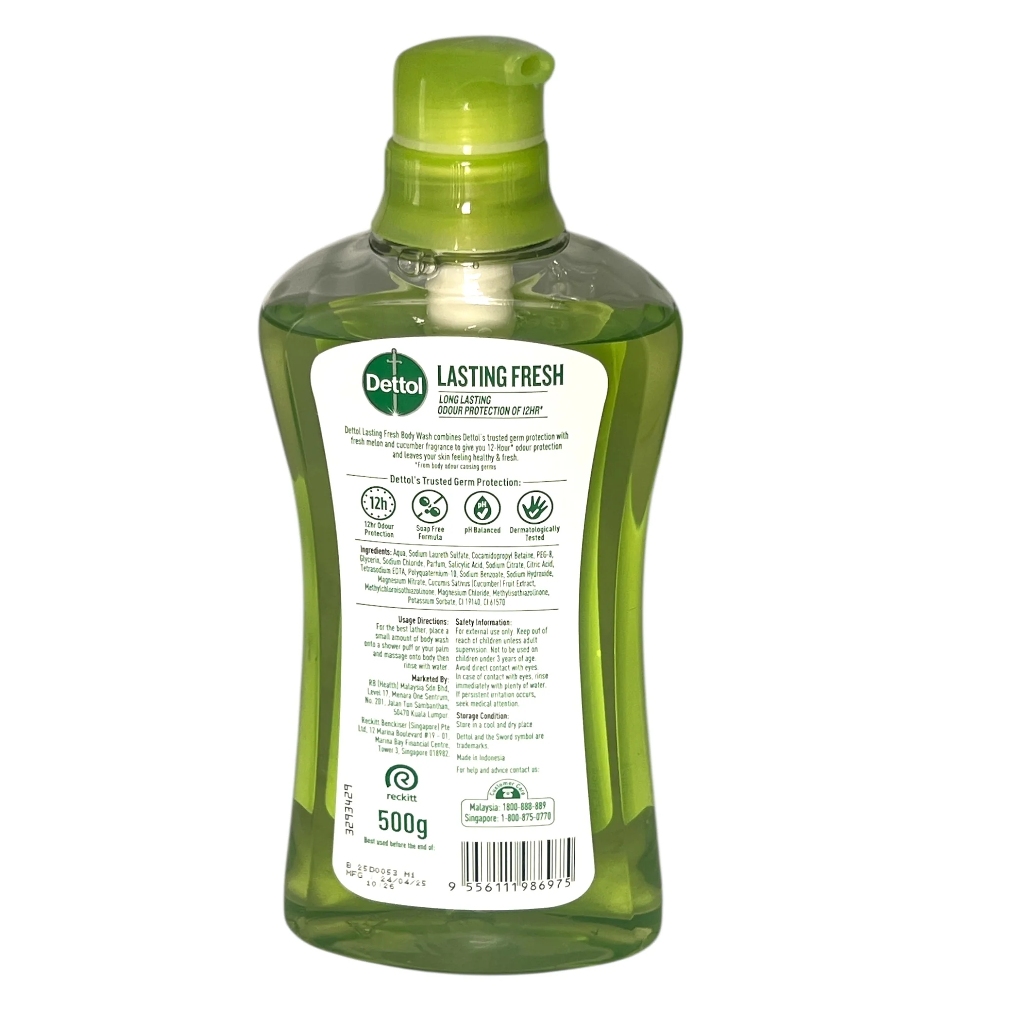 Dettol Antibacterial Body Wash - Honey Dew Melon & Cucumber 500 G (17 Oz) - Image 2