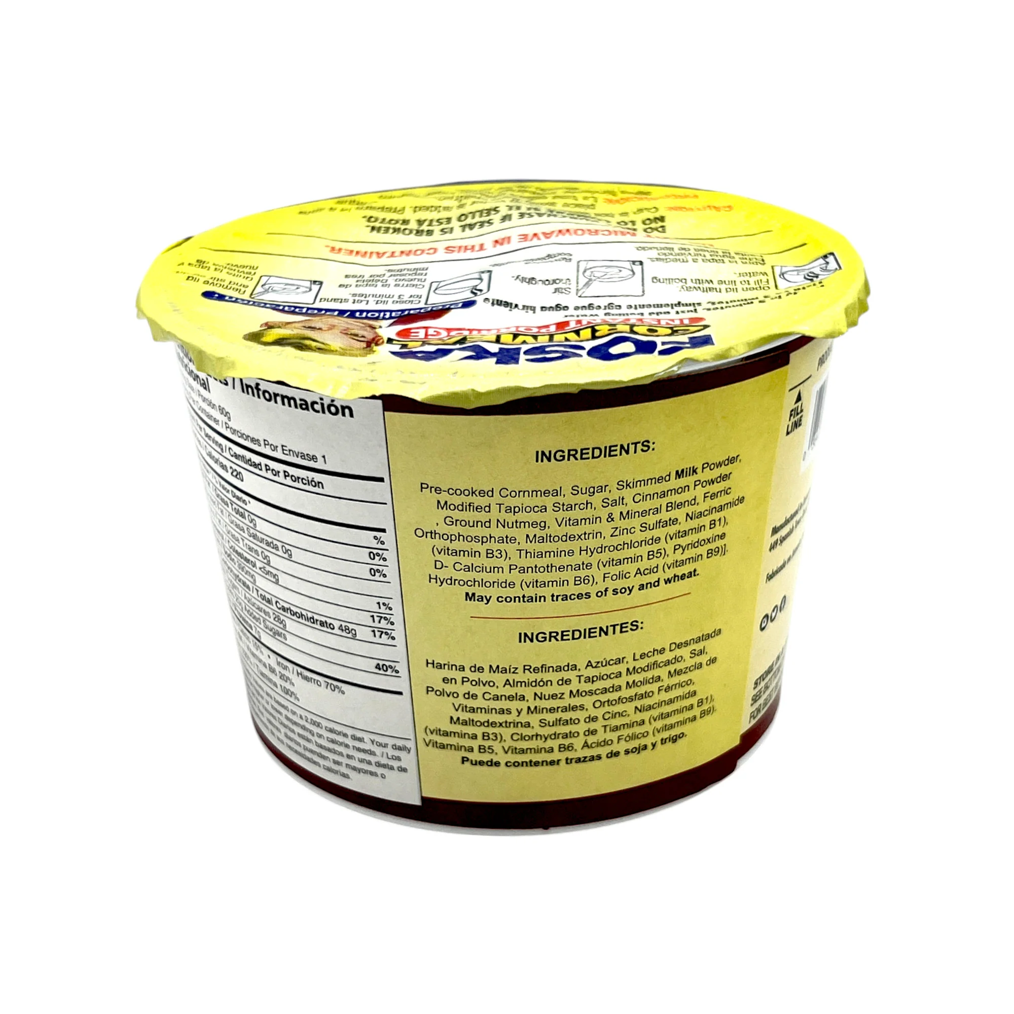 Foska Cornmeal Cinnamon Instant Porridge 2.10 Oz (60 G) - Image 3