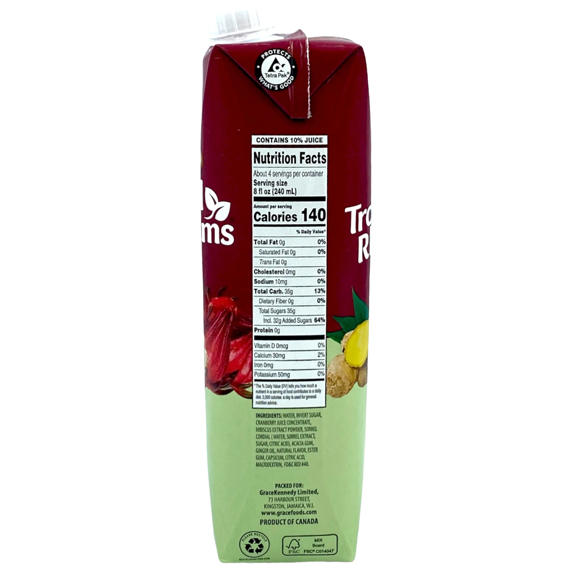 Grace Tropical Rhythms Sorrel Ginger 33.8 Fl Oz. - Image 3