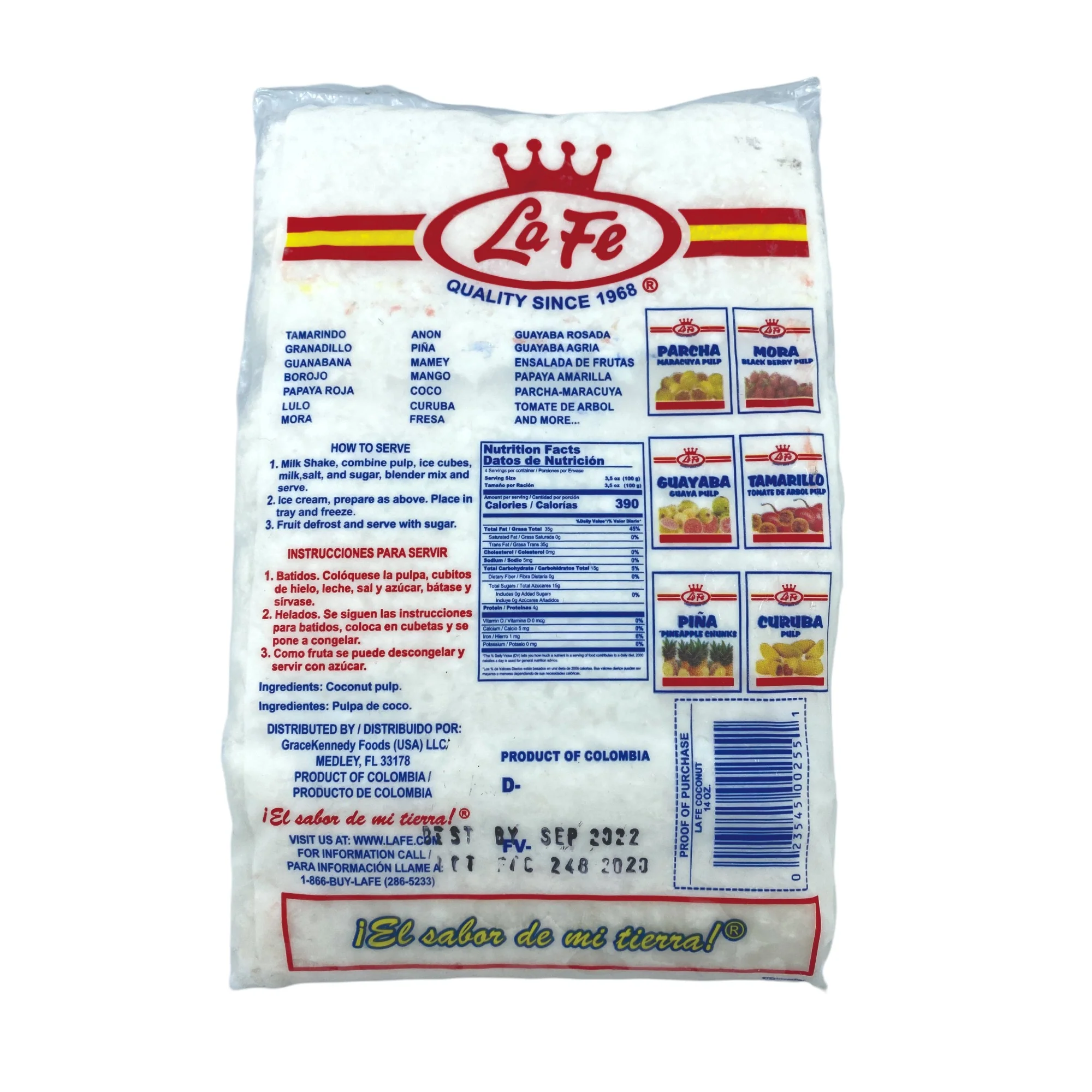 La Fe Grated Coconut Pulp 14 Oz - Image 2
