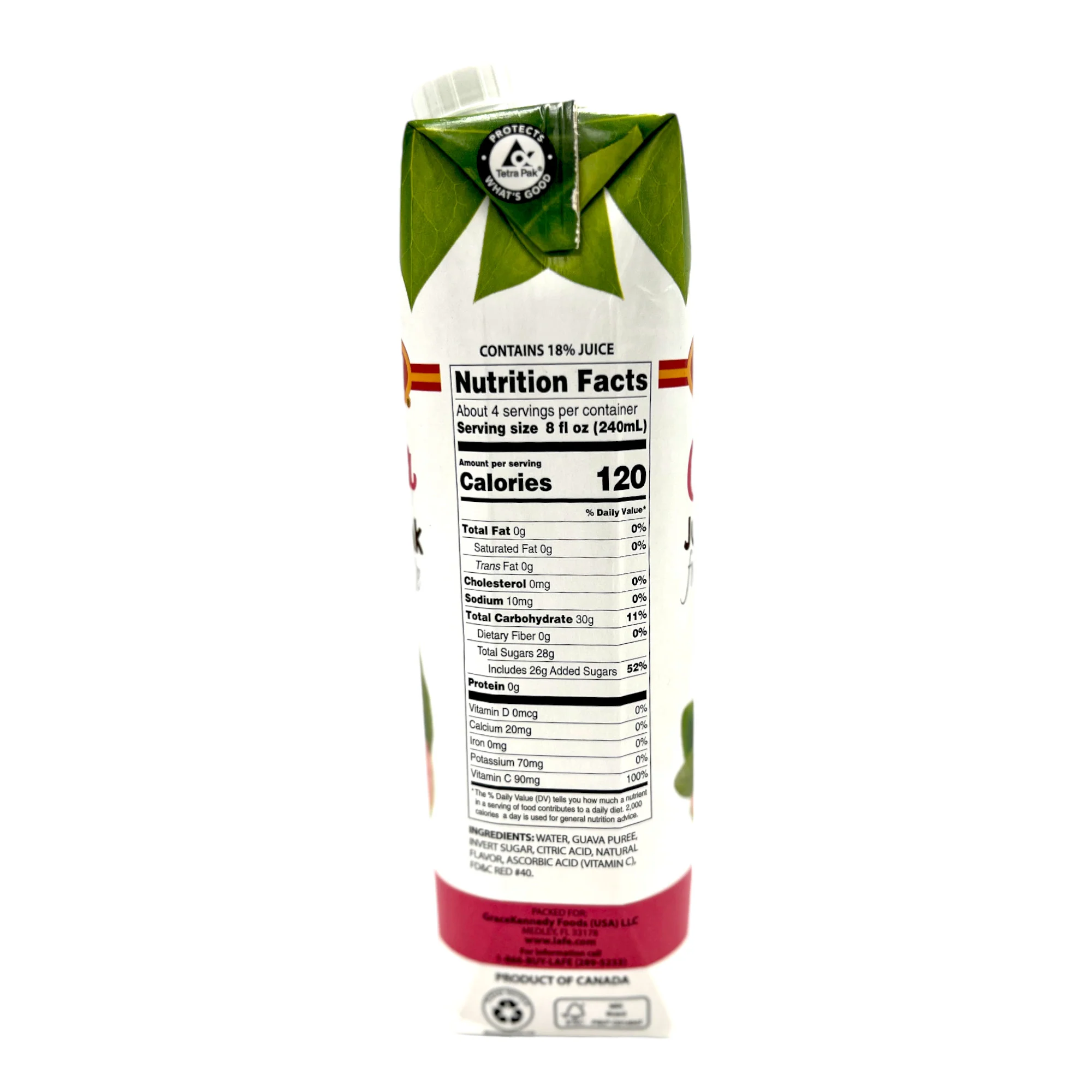 La Fe Guava Juice Drink 33.8 Fl Oz - Image 3