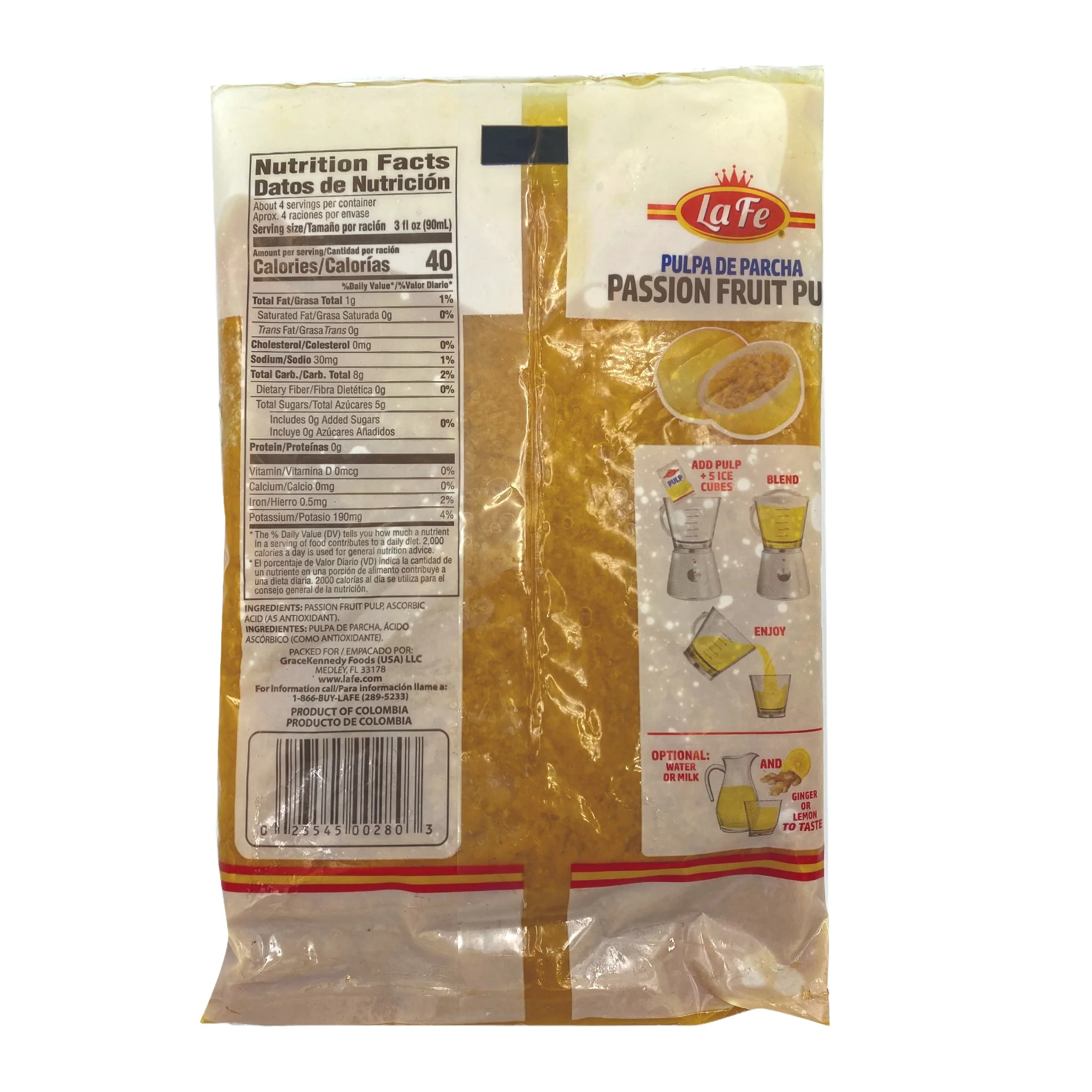 La Fe Passion Fruit Pulp 14 Oz - Image 2