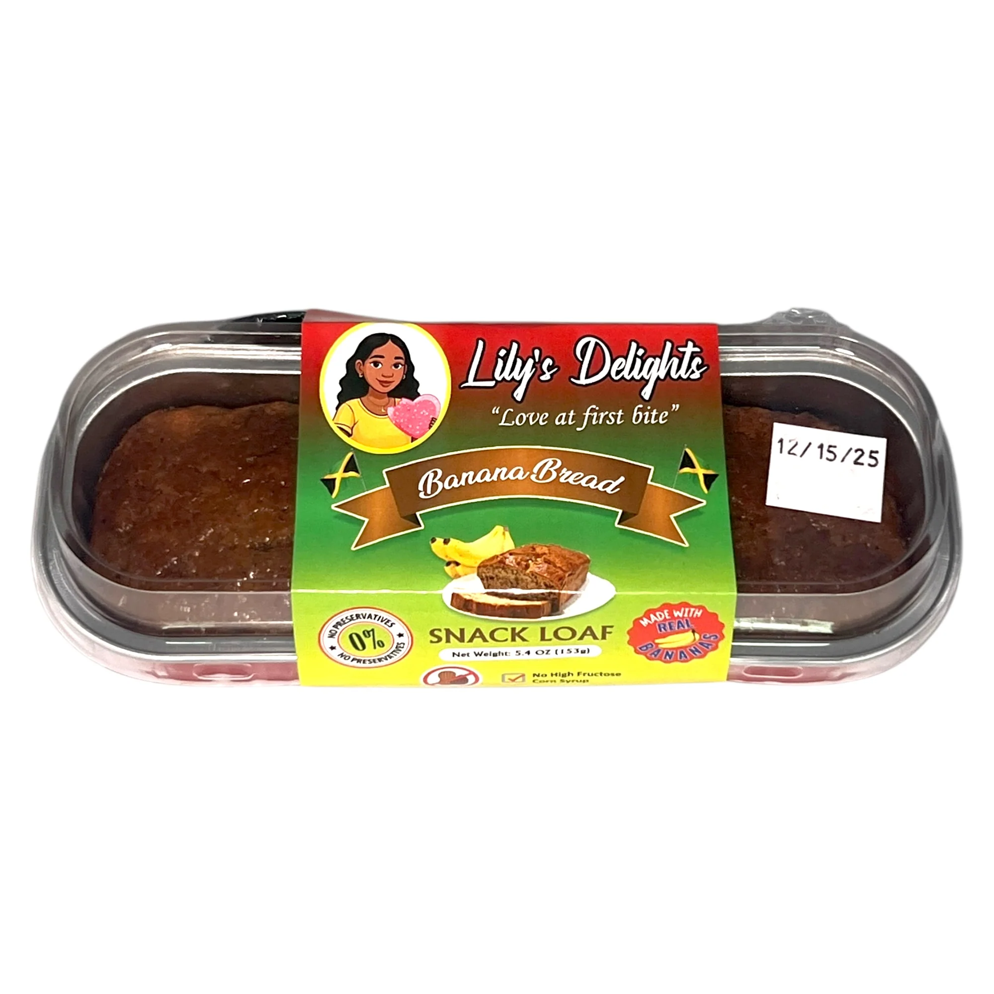 Lily's Delights Banana Bread 5.4 Oz (153 G) Snack Loaf