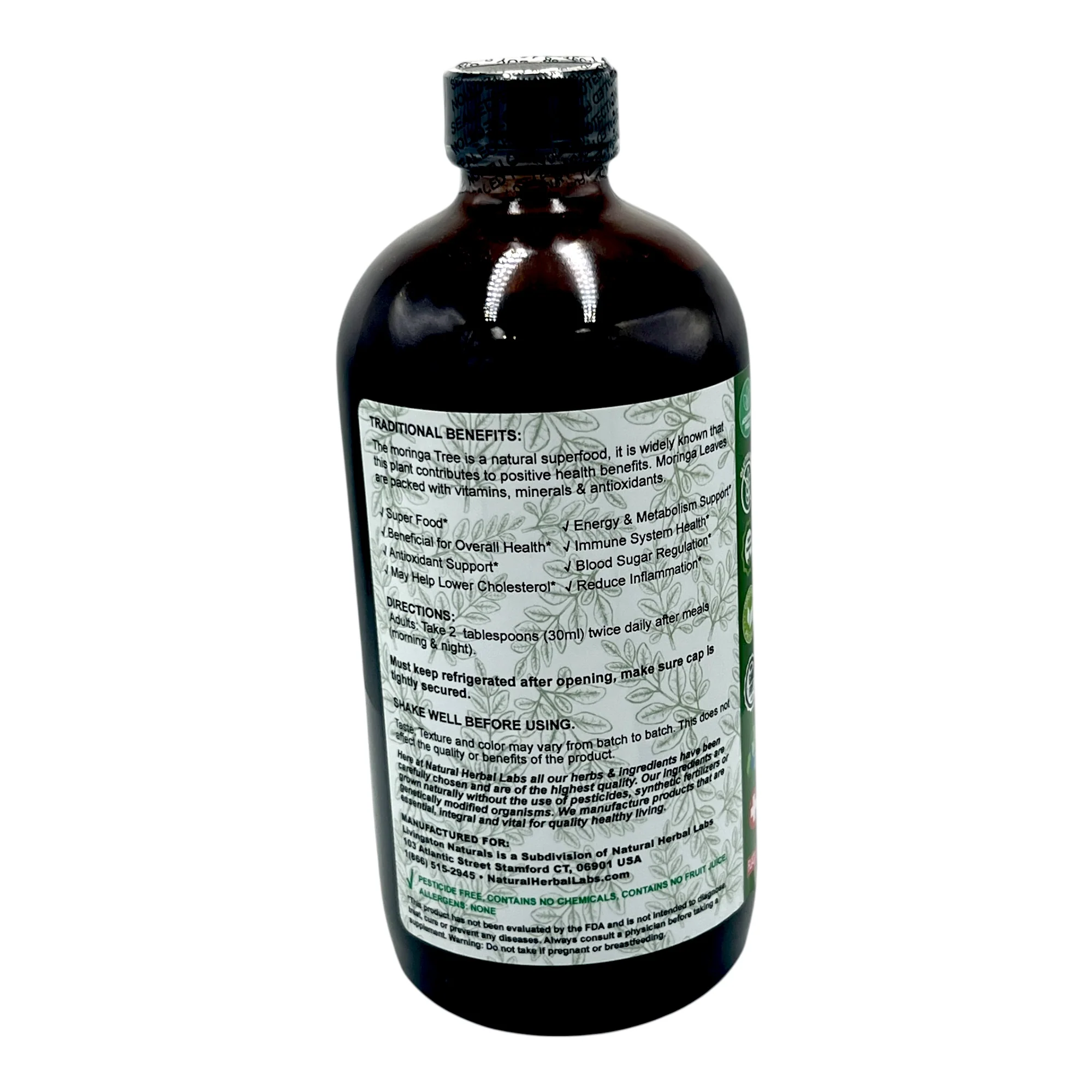 Livingston Naturals Pure Moringa 16 FL Oz. - Image 2