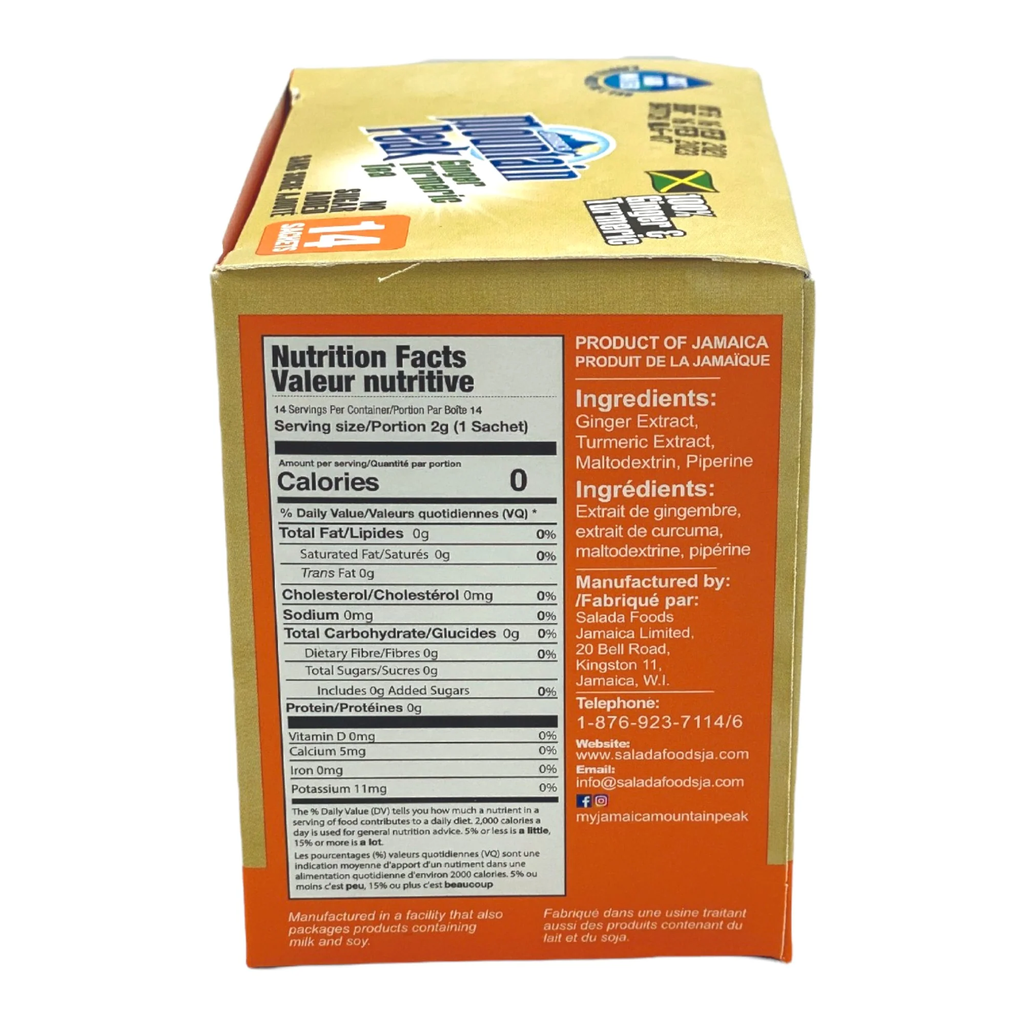 Mountain Peak Ginger Turmeric Tea 0.98 Oz (No Sugar Added) - Image 2