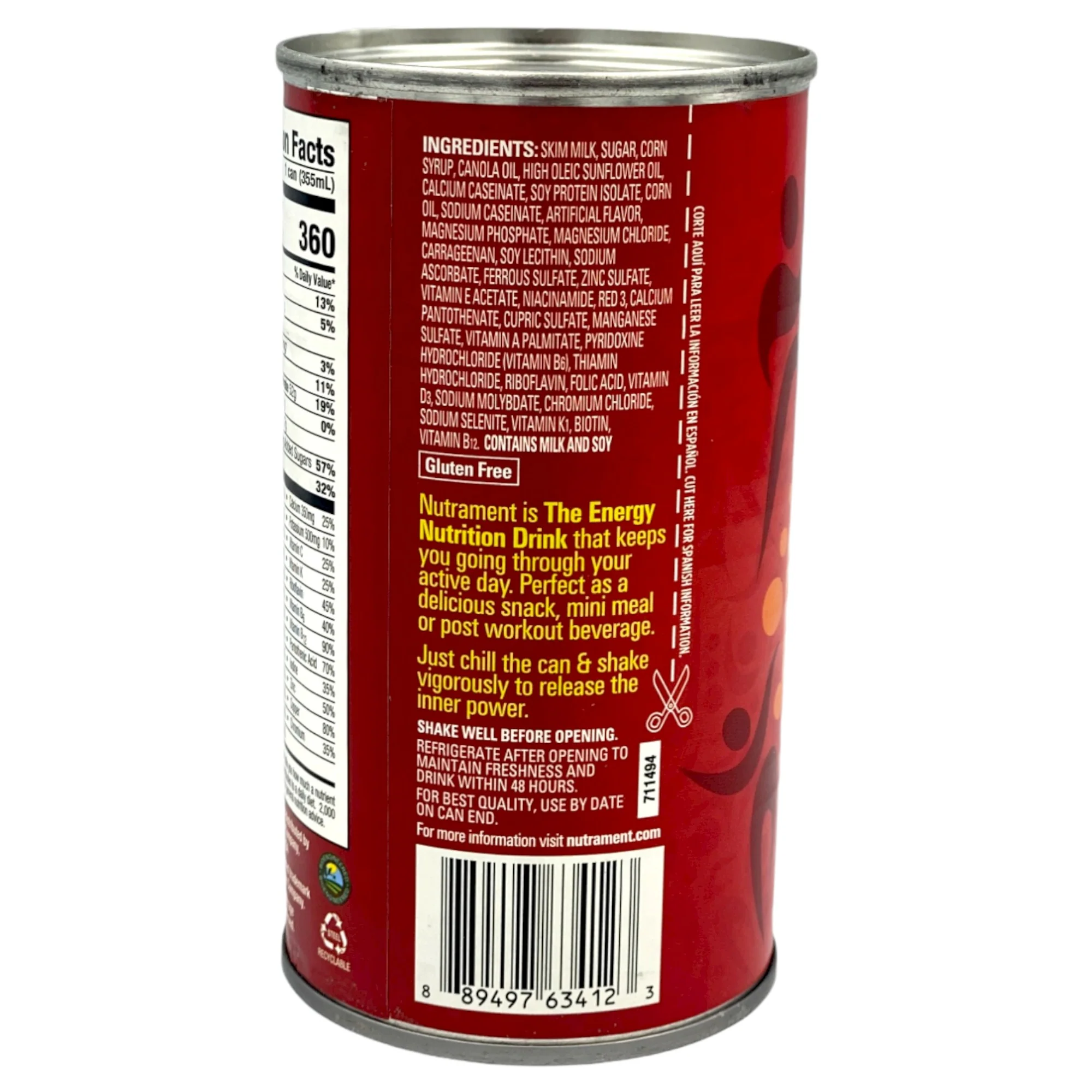 Nutrament Strawberry Energy Nutrition Drink 11 Fl Oz - Image 3