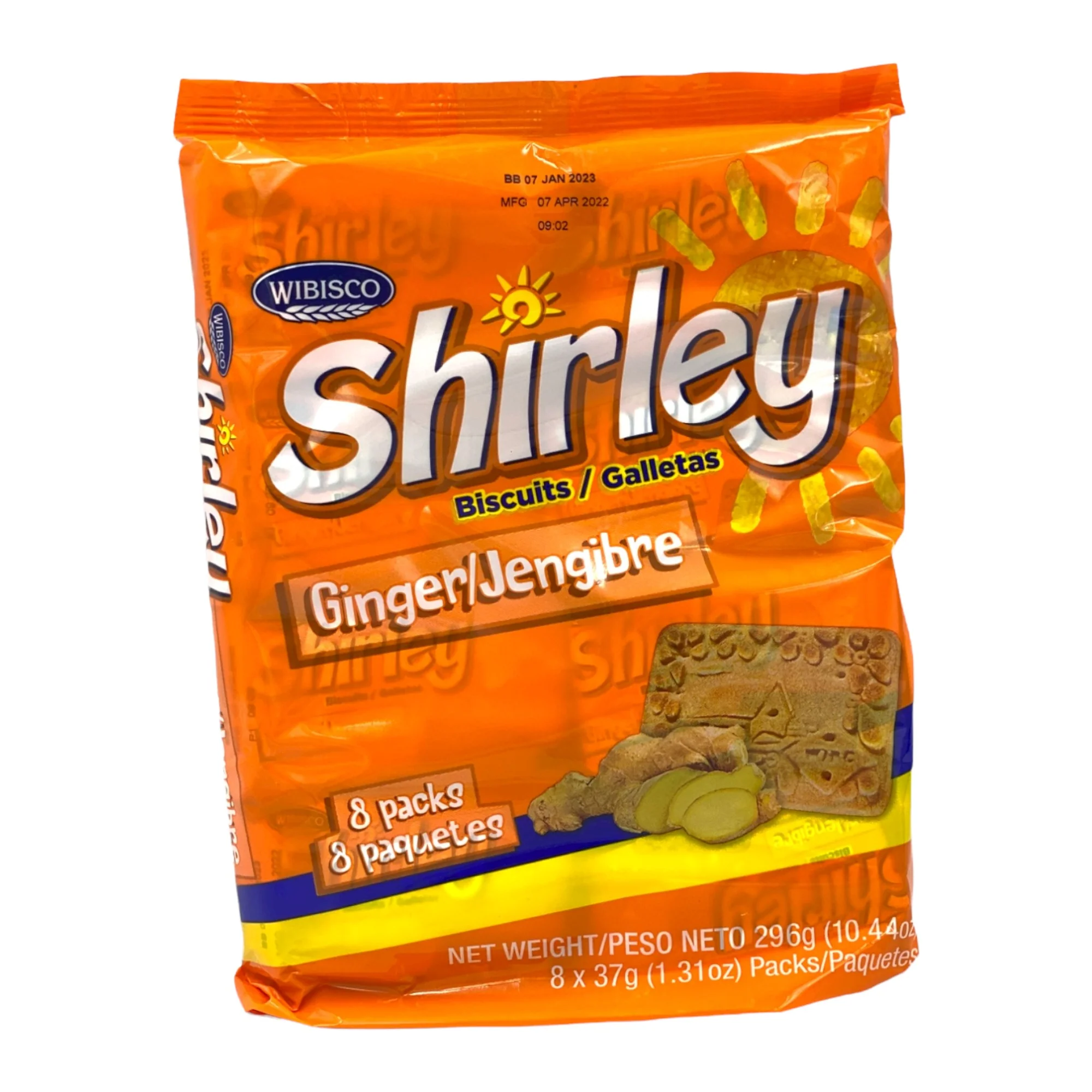 Wibisco Shirley Ginger Biscuits (8 Pack) 10.44 Oz (296 G)